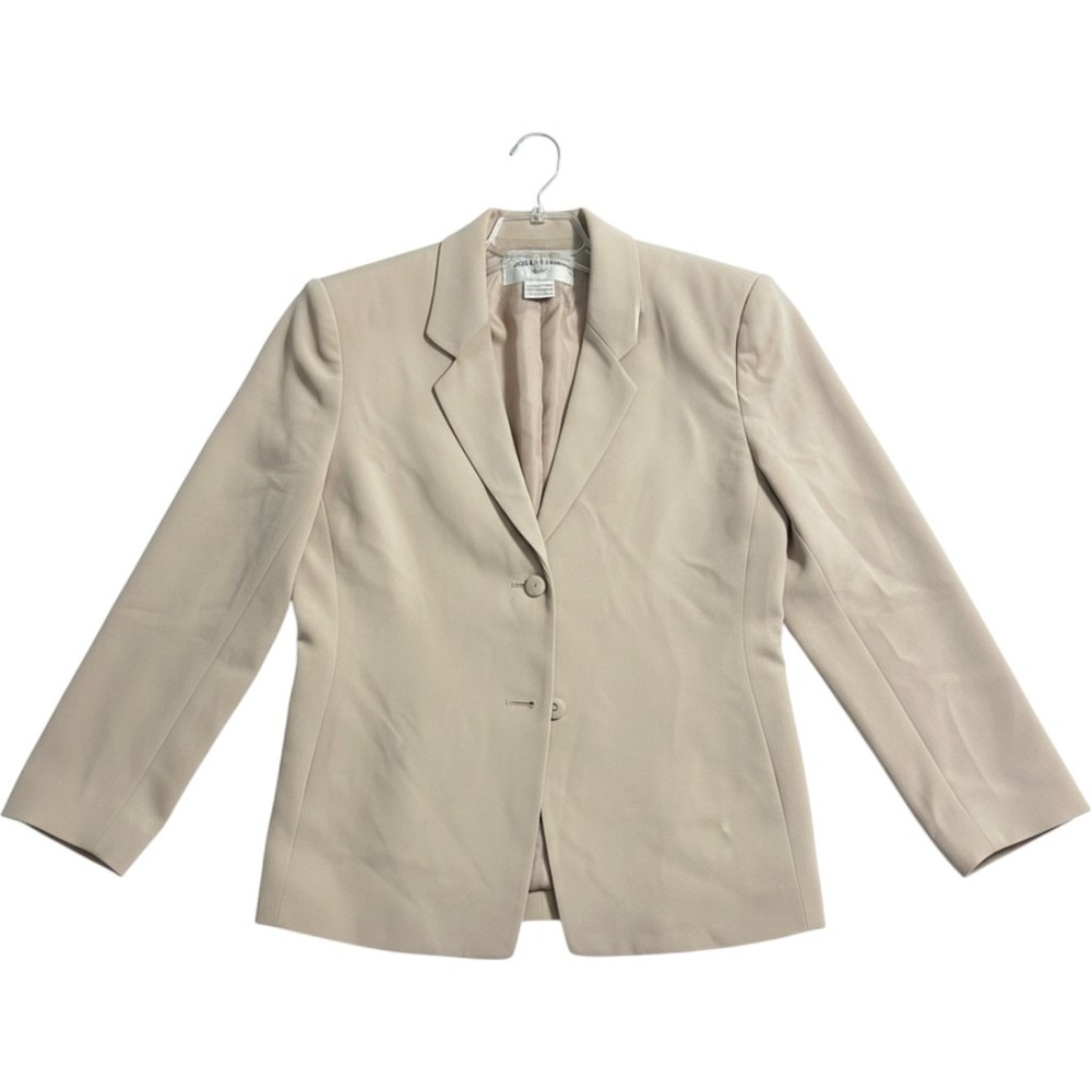 Jones New York Suit Set Tan Beige Blazer and Skirt Size 16 Professional Office